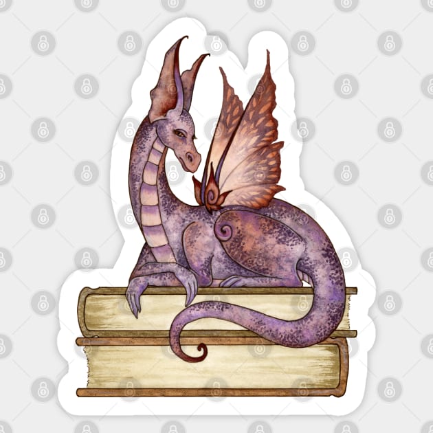 Dragon Tale Sticker by AmyBrownArt